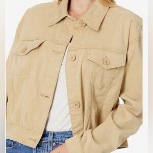 Kut from the Kloth Women’s XS Cropped Trucker Jacket Khaki Button-down NWOT
